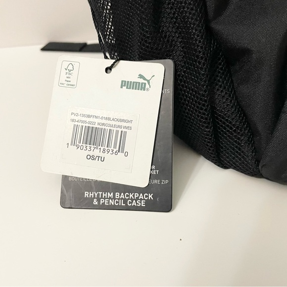 Puma Backpack White Black with Pink Logo - Picture 2 of 16